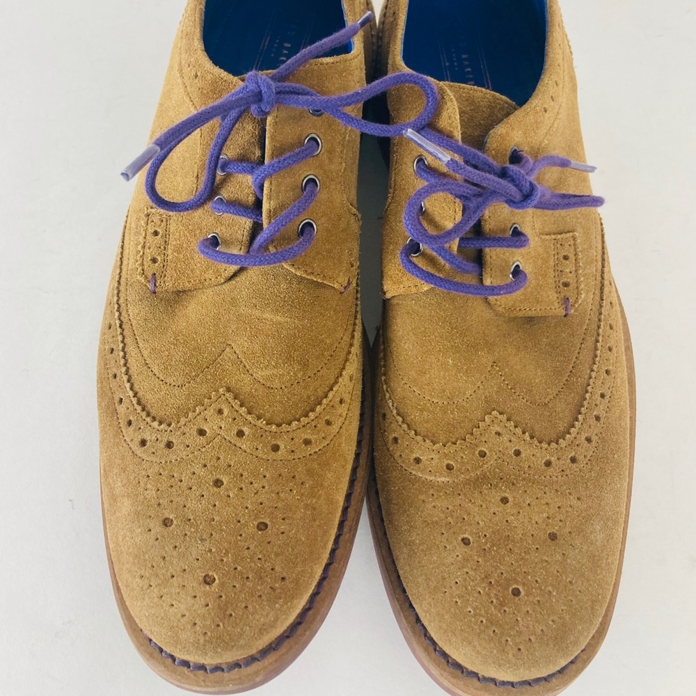 Ted Baker men suede wing tip brown shoe size 9